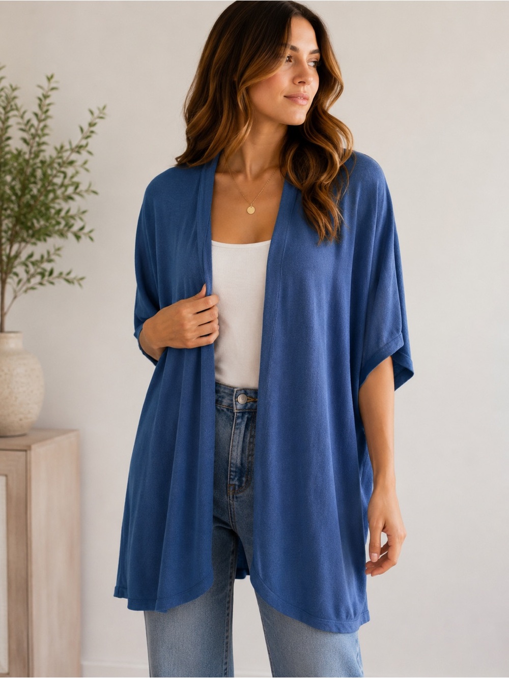 Ricki's Dusty Blue Open-Front Women's Cardigan
